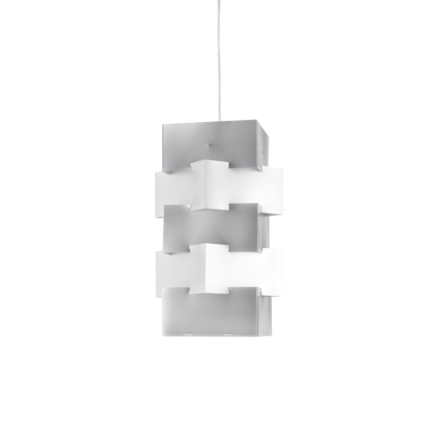 Sospensione Moderna Building Polilux ® Argento E Metallo Cromo 1 Luce E27 H60Cm BLD/S/60/SVR