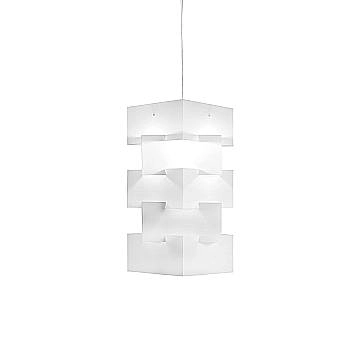 Sospensione Moderna Building Polilux ® Bianco E Metallo Cromo 1 Luce E27 H60Cm Sospensione Moderna Building Polilux ® Bianco E Metallo Cromo 1 Luce E27 H60Cm