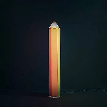 Piantana Moderna Pin Pen Polilux ® Grafica Arcobaleno 2 Luci E27