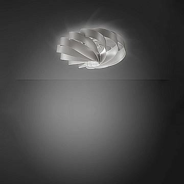 Plafoniera Moderna Flat Polilux ® Argento 1 Luce E27 D60Cm
