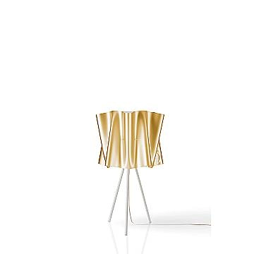 Lampada Da Scrivania Moderna 3 Piedi Folio Polilux ® New Gold Metallo 1 Luce E27