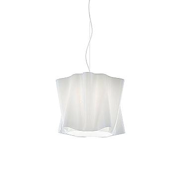 Sospensione Moderna Folio Polilux ® Bianco E Metallo Cromo 1 Luce E27 D40Cm