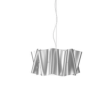 Sospensione Moderna Folio Polilux ® Argento E Metallo Cromo 1 Luce E27 D50Cm