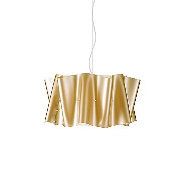 Sospensione Moderna Folio Polilux ® New Gold E Metallo Cromo 1 Luce E27 D60Cm