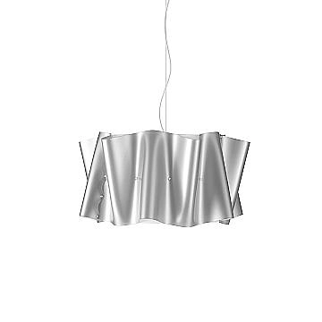 Sospensione Moderna Folio Polilux ® Argento E Metallo Cromo 1 Luce E27 D60Cm