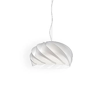 Sospensione Moderna Half Globe Polilux ® Bianco E Metallo Cromo 1 Luce E27 D55Cm