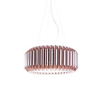 Lampadario Moderno Louise Polilux ® Pink Metal E Metallo Cromo 5 Luci E27