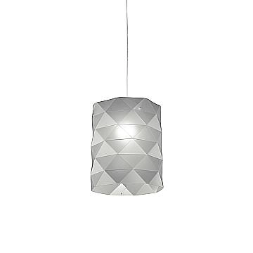 Sospensione Moderna Prisma Polilux ® Argento E Metallo Cromo 1 Luce E27 D27Cm