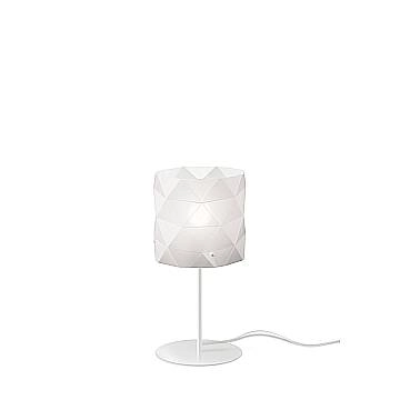 Lampada Da Scrivania Moderna Prisma Polilux ® Bianco E Metallo 1 Luce E27