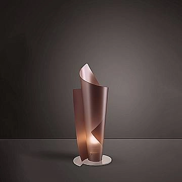 Lampada Da Scrivania-Ufficio Moderna Vela Polilux ® Rame 1 Luce E27 H70Cm