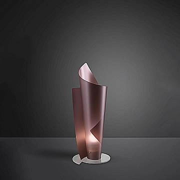 Lampada Da Scrivania Moderna Vela Polilux ® Pink Metal 1 Luce E27 H70Cm