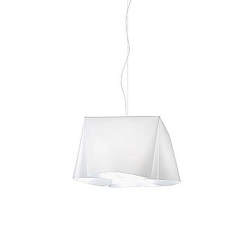 Sospensione Moderna Wanda Polilux ® Bianco E Metallo Cromo 1 Luce E27