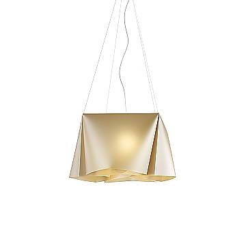 Sospensione Moderna Wanda Polilux ® New Gold E Metallo Cromo 1 Luce E27 D60Cm