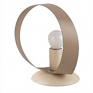 Lampada da Tavolo Primula 1 Luce Tortora e Avorio LuceArt Classic
