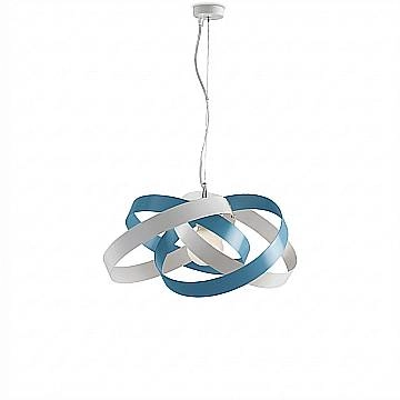 Sospensione Vertigo 1 Luce Bianco e Azzurro LuceArt Classic Sospensione Vertigo 1 Luce Bianco e Azzurro LuceArt Classic