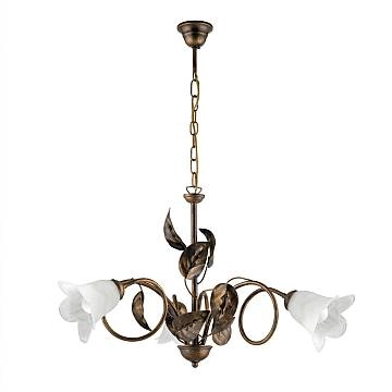 Lampadario Arte Povera Limone 3 Luci Marrone e Bianco LuceArt Classic