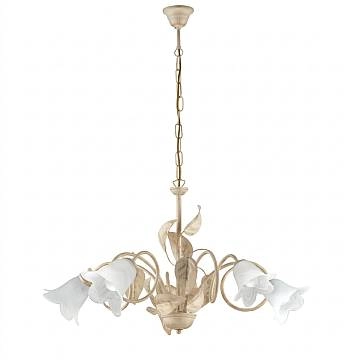 Lampadario Arte Povera Limone 5 Luci Avorio e Bianco LuceArt Classic
