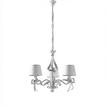 Lampadario Shabby Chic Lucy 3 Luci Bianco LuceArt Classic Lampadario Shabby Chic Lucy 3 Luci Bianco LuceArt Classic