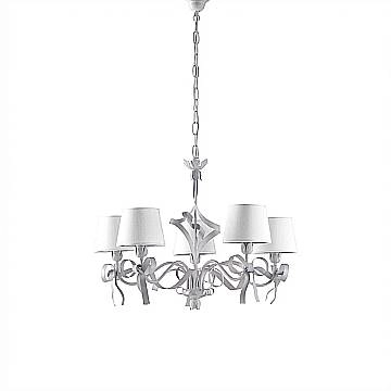 Lampadario Shabby Chic Lucy 5 Luci Bianco LuceArt Classic Lampadario Shabby Chic Lucy 5 Luci Bianco LuceArt Classic