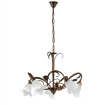 Lampadario Arte Povera Cestino 5 Luci Marrone e Bianco LuceArt Classic Lampadario Arte Povera Cestino 5 Luci Marrone e Bianco LuceArt Classic