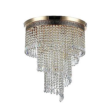 Plafoniera Contemporaneo Cascade Metallo Oro 7 Luci Diffusori Vetro Plafoniera Contemporaneo Cascade Metallo Oro 7 Luci Diffusori Vetro