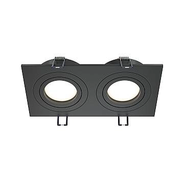 Maytoni lampada da incasso Atom 2 luci GU10 nero alluminio