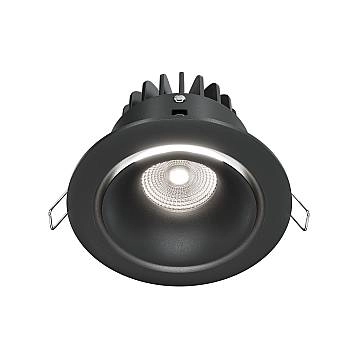 Maytoni Lampada da incasso Yin 1 luce LED integrato nero metallo