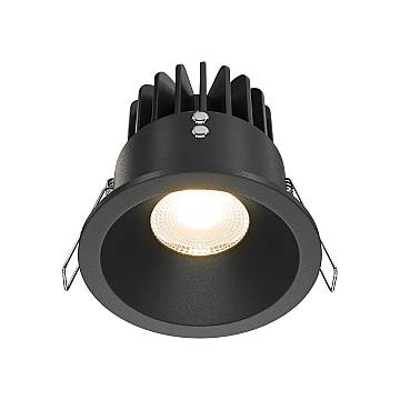 Maytoni Lampada da incasso Zoom 1 luce GU10 dimmerabile nero alluminio