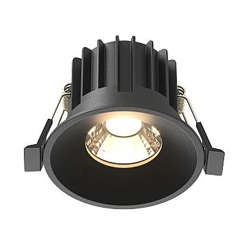 Maytoni Lampada da incasso Round 1 luce LED integrato nero alluminio Maytoni Lampada da incasso Round 1 luce LED integrato nero alluminio