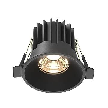 Maytoni Lampada da Incasso Round 1 luce LED integrato nero alluminio Maytoni Lampada da Incasso Round 1 luce LED integrato nero alluminio