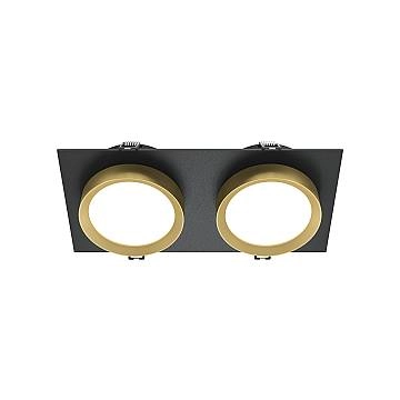 Maytoni lampada da incasso Hoop 2 luci GX53 nero alluminio