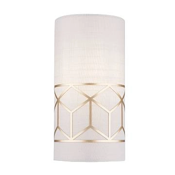 Maytoni applique contemporanea Messina 1 luce E14 oro metallo diffusore lino Maytoni applique contemporanea Messina 1 luce E14 oro metallo diffusore lino