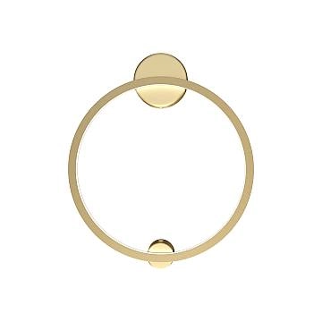 Applique Da Parete Moderno Halo Alluminio Ottone 1 Luce Led 24W