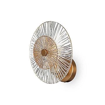 Applique Contemporanea Aster 1 Luce Diffusore Vetro Rosone Oro Metallo