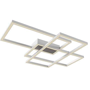 Plafoniera Moderna Rida Alluminio Bianco Led Integrato 80W Ip20