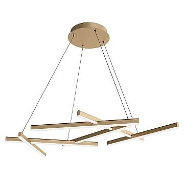 Maytoni Lampadario moderno Line 6 luci LED integrato oro metallo acrilico