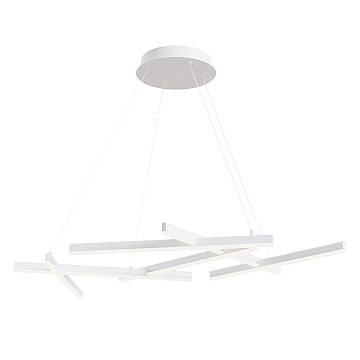Maytoni Lampadario moderno Line 6 luci LED integrato bianco alluminio diffusore acrilico