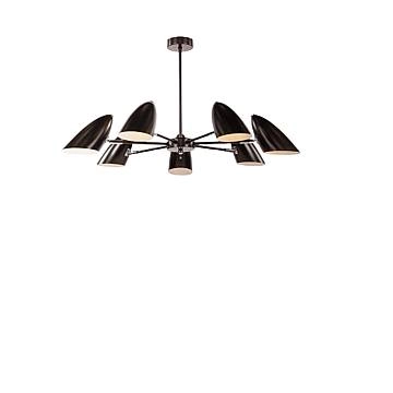 Lampadario A Sospensione Moderno Aida 7 Luci E14 40W Metallo Nero Ip20 Lampadario A Sospensione Moderno Aida 7 Luci E14 40W Metallo Nero Ip20