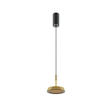 Sospensione Moderna El Alluminio Nero Ottone Led 12W 3000K Ip20