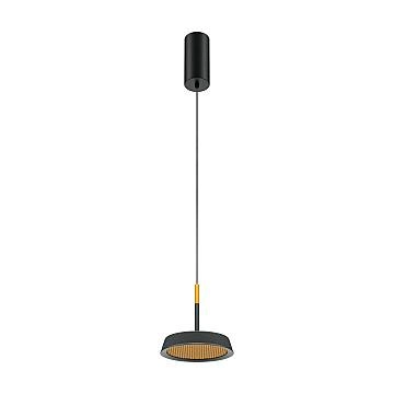Lampadario Moderno El Alluminio Nero Ottone Led Integrato 12W Ip20