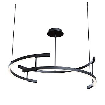 Maytoni Lampadario moderno Line 3 luci LED integrato nero alluminio diffusore acrilico