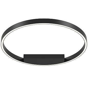 Lampadario A Sospensione Moderno Rim Alluminio Nero 1 Led 37W