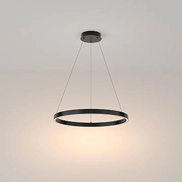 Lampadario A Sospensione Moderno Rim Alluminio Nero Luce Led 37W