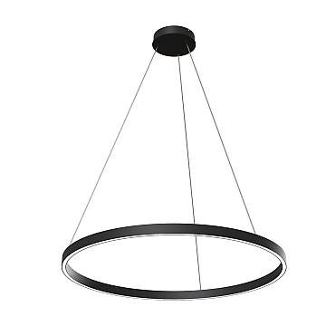 Lampadario A Sospensione Moderno Rim Alluminio Nero 1 Luce Led 51W