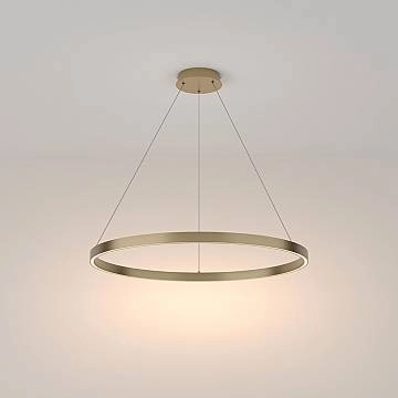 Lampadario A Sospensione Moderno Rim Alluminio Ottone 1 Luce Led 51W