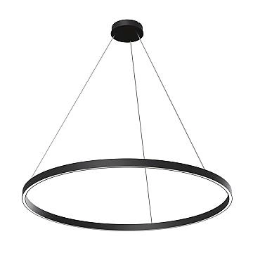 Lampadario A Sospensione Moderno Rim Alluminio Nero 1 Luce Led 61W