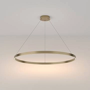 Lampadario A Sospensione Moderno Rim Alluminio Ottone 1 Luce Led 61W