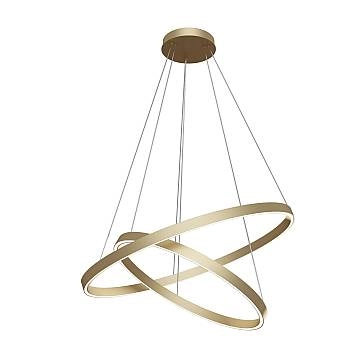 Lampadario A Sospensione Moderno Rim Alluminio Ottone 2 Led 88W