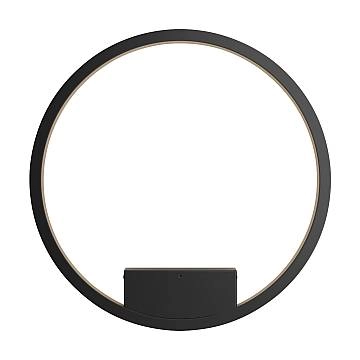 Applique Da Parete Moderno Rim Alluminio Nero 1 Luce Led 25W