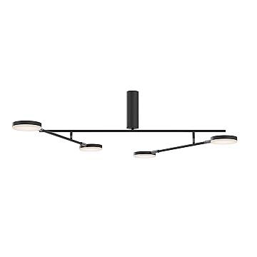Lampada Da Soffitto Moderna Fad Metallo Nero 4 Led Orientabili 26W 3000K Ip20